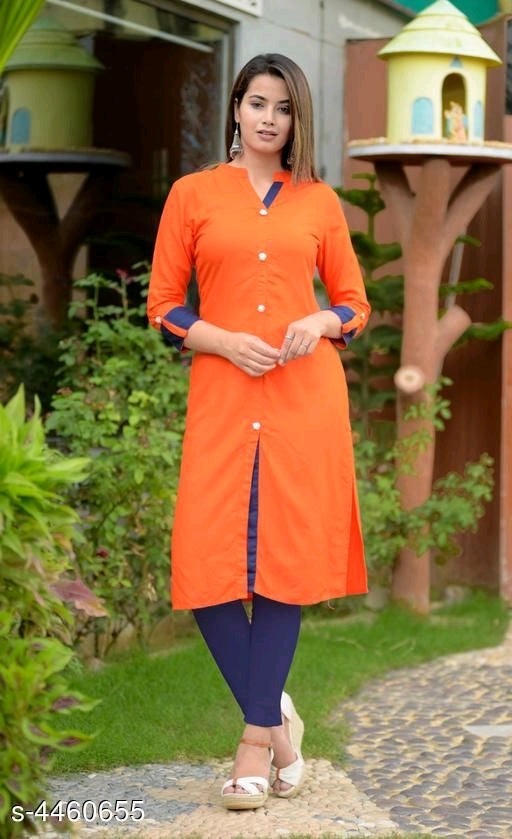 Rayon straight solid kurti - kurtisbazaar